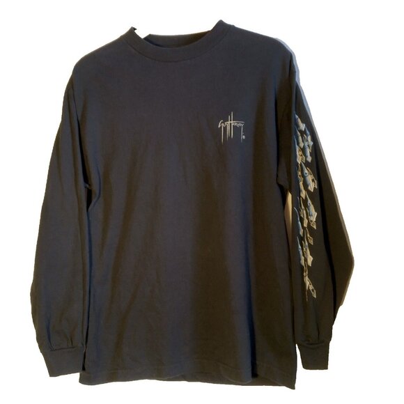 Guy Harvey Bluewater Shirt Men Medium Long Sleeve Blue Marlin Sea Fishing Fish - Picture 3 of 11